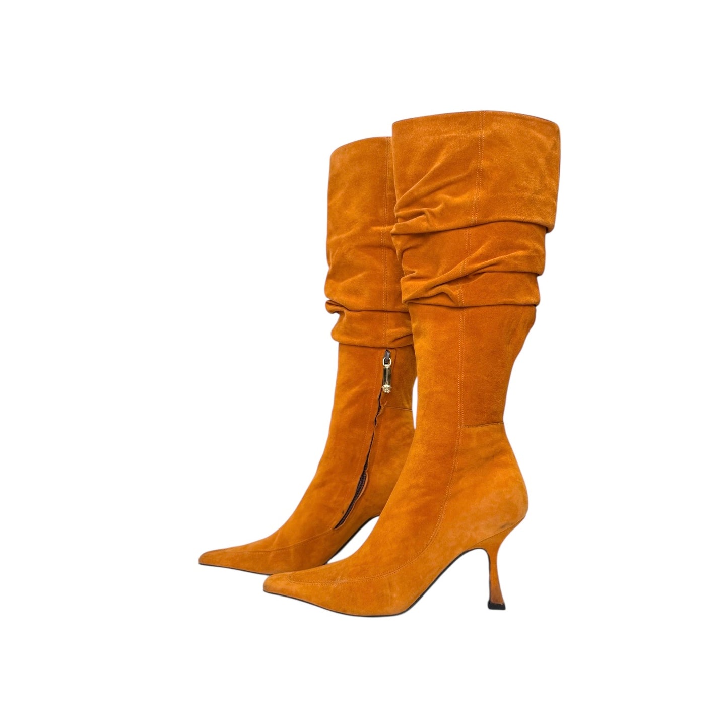 VERSACE BRONZE SUEDE BOOTS