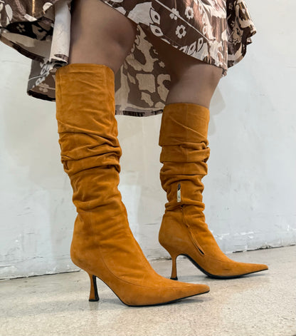 VERSACE BRONZE SUEDE BOOTS