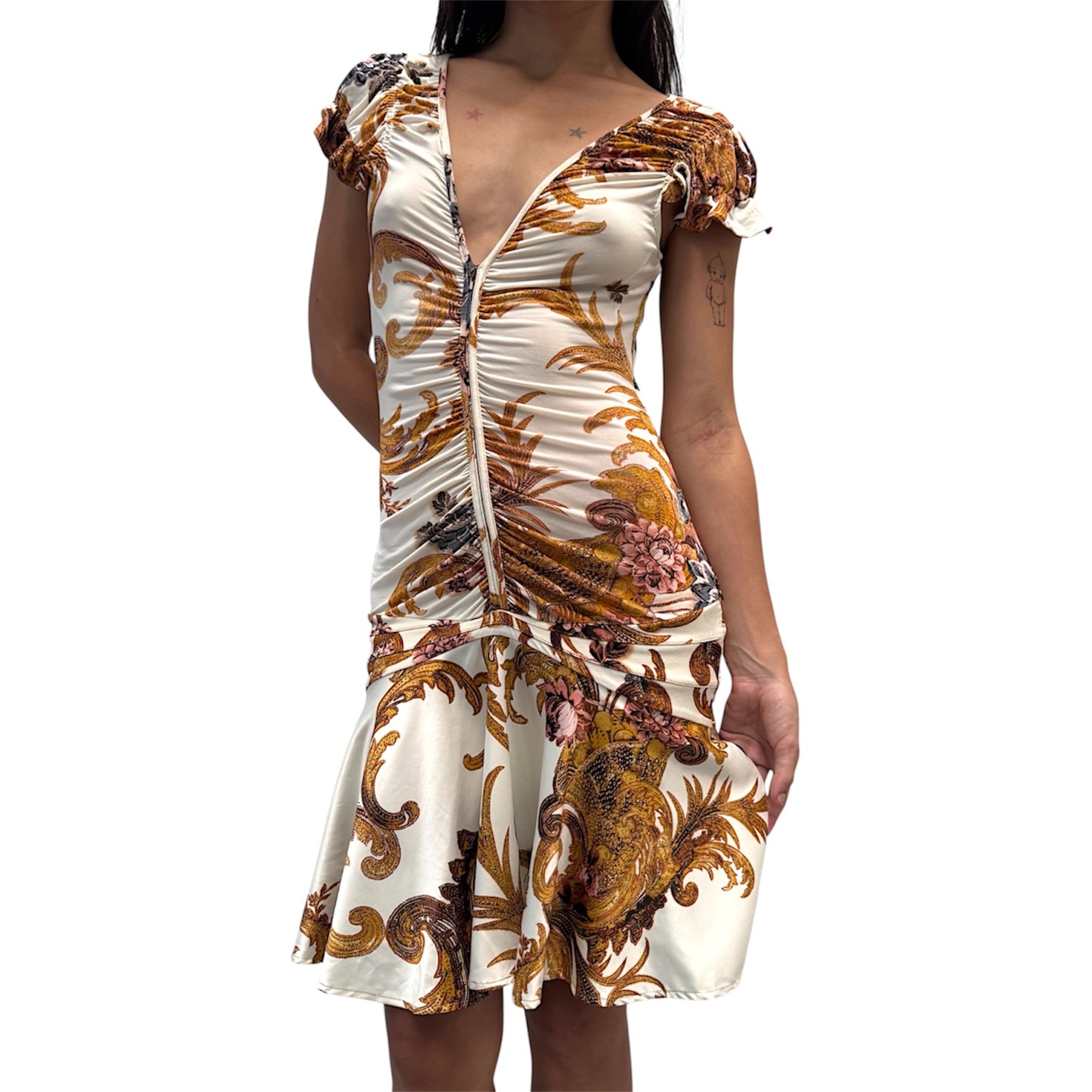 JUST CAVALLI BAROQUE PRINT DRESS