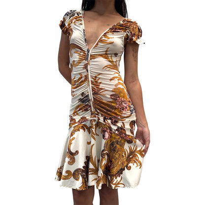 JUST CAVALLI BAROQUE PRINT DRESS