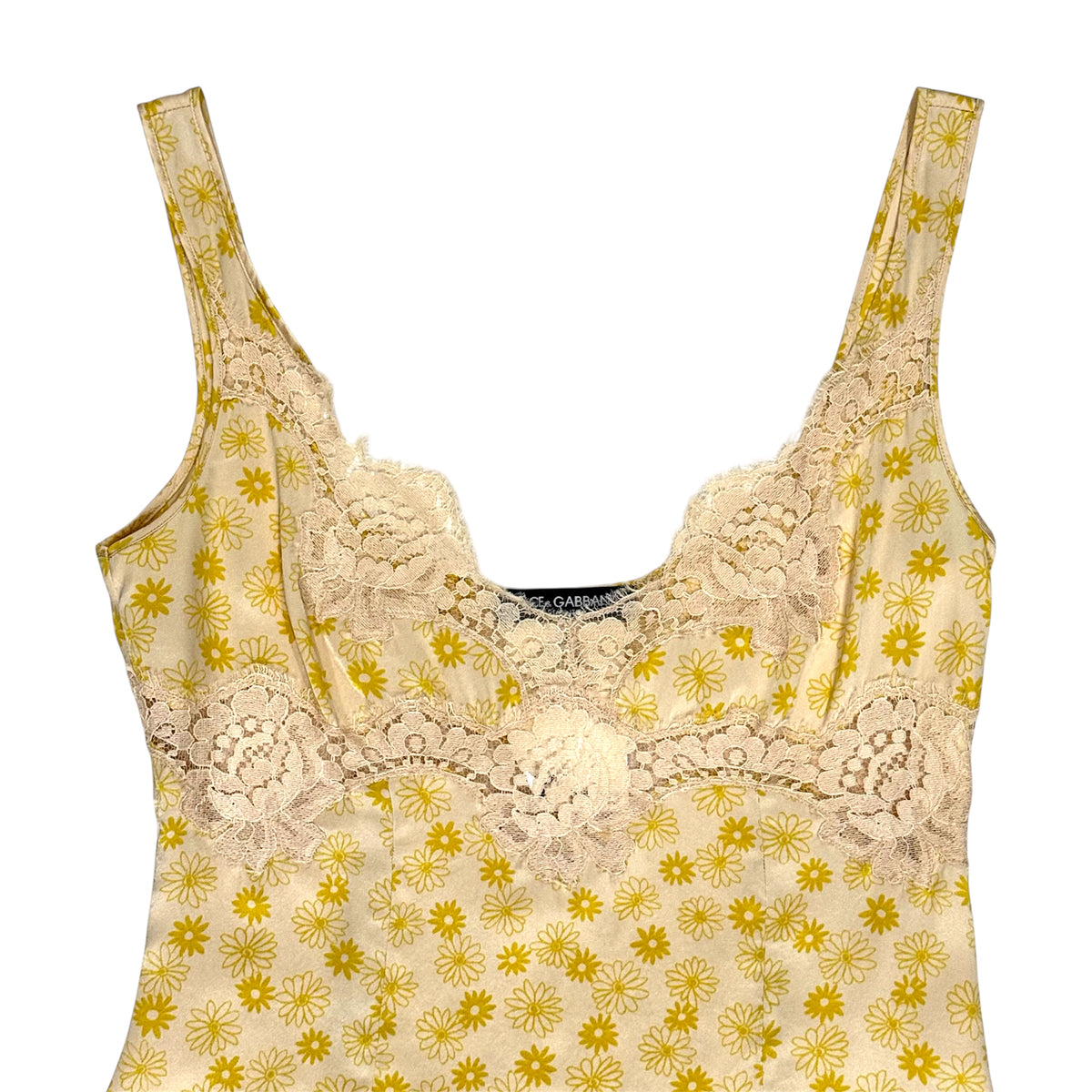 DOLCE & GABBANA YELLOW LACE TOP