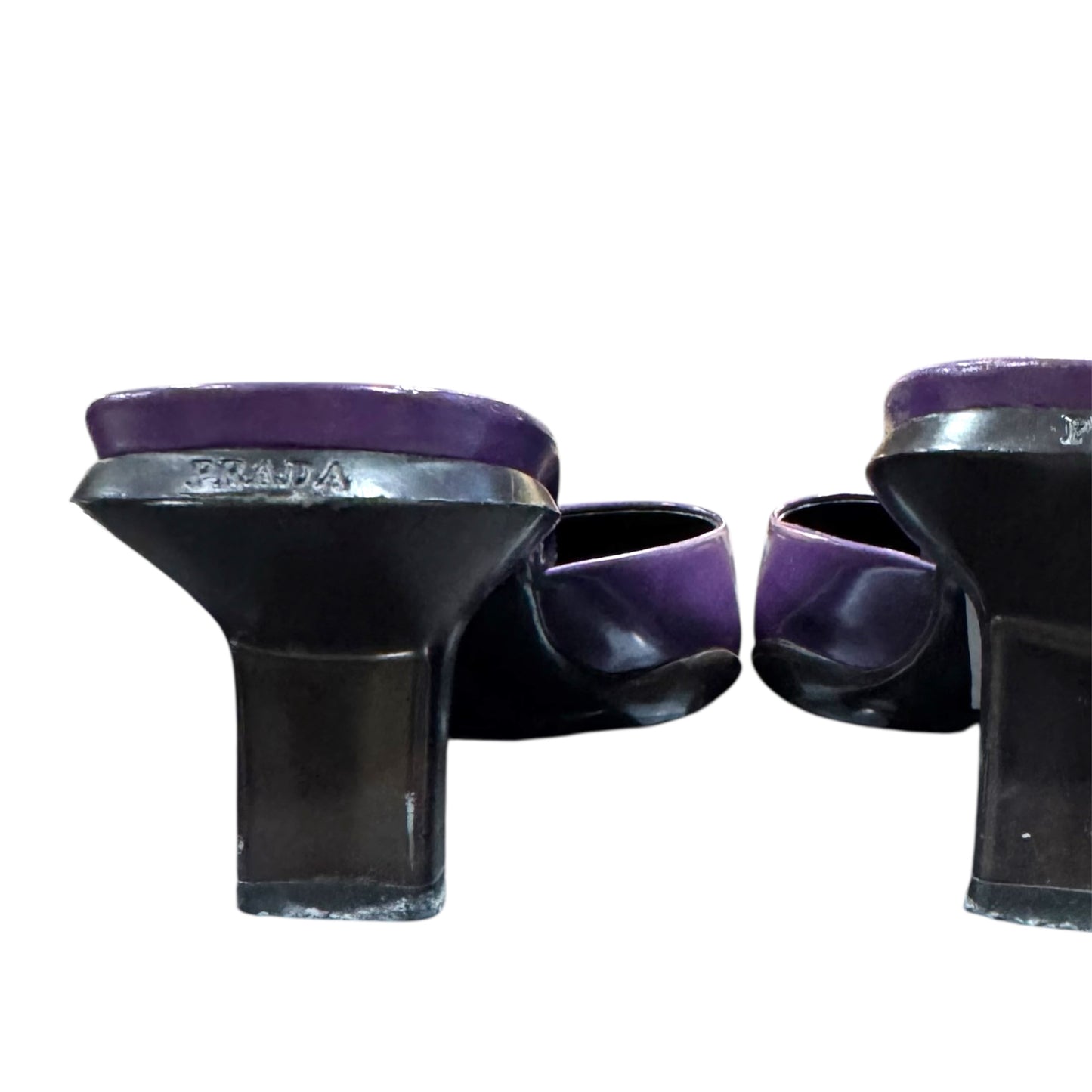 PRADA PURPLE LEATHER MULES
