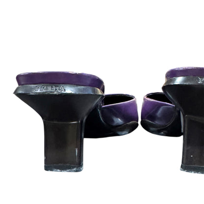 PRADA PURPLE LEATHER MULES