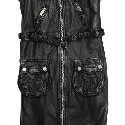 DSQUARED2 BLACK UTILITY LEATHER DRESS