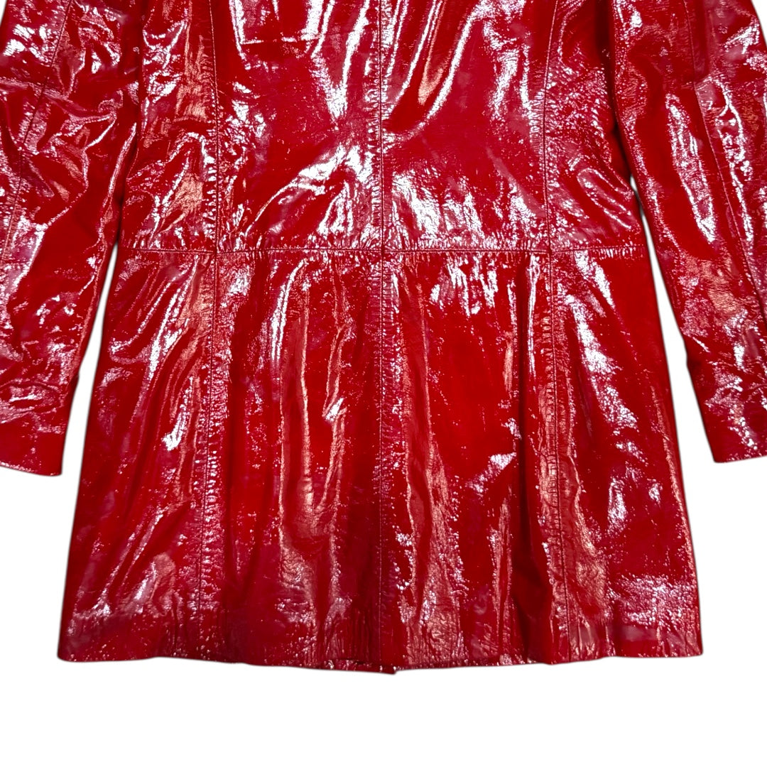 DOLCE&GABBANA RED FUR LEATHER JACKET