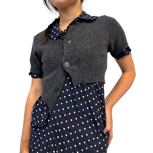 JUNYA WATANABE 2007 POLKA DOT CARDIGAN WRAP DRESS