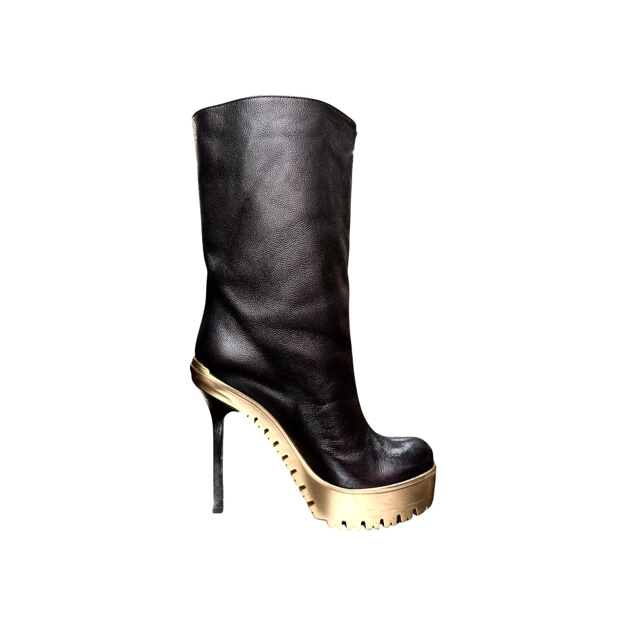 YVES SAINT LAURENT BLACK LEATHER BOOTS