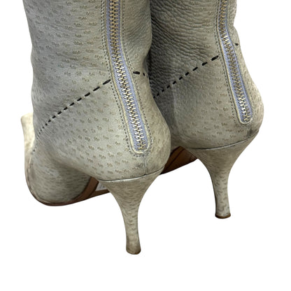 PRADA 2000S GREEN LEATHER BUCKLED KNEE HIGH BOOTS
