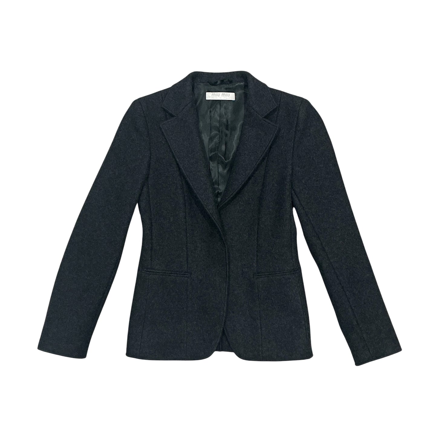MIU MIU 2000S GREY WOOL BLAZER