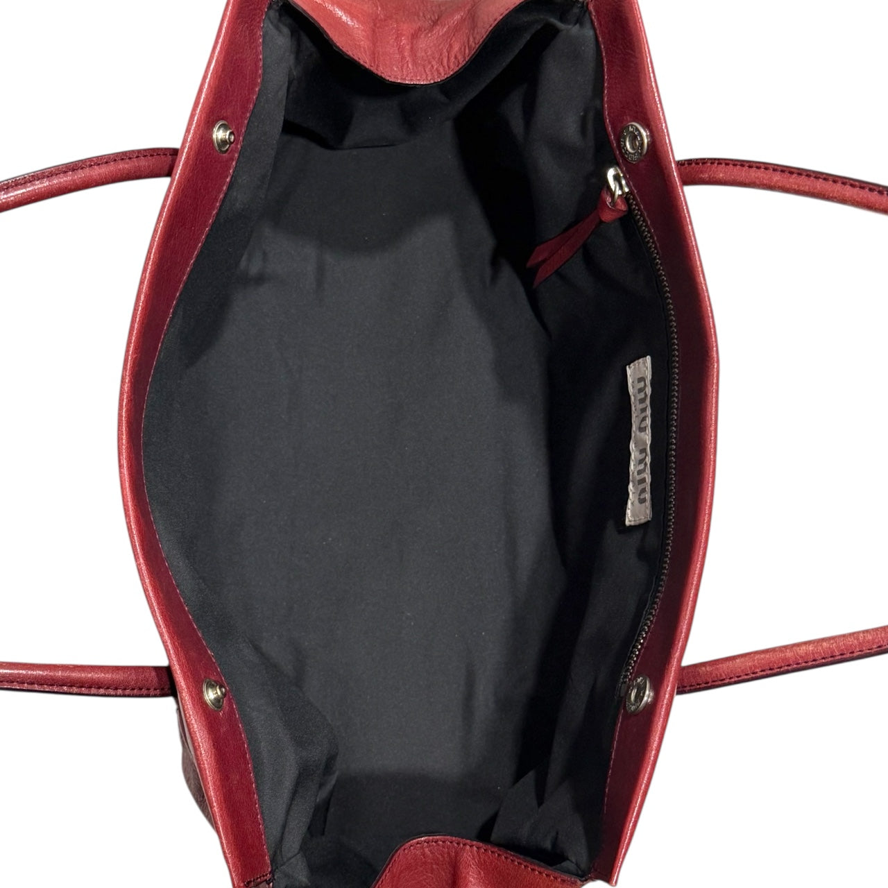 MIUMIU BURGUNDY RUCHED BAG