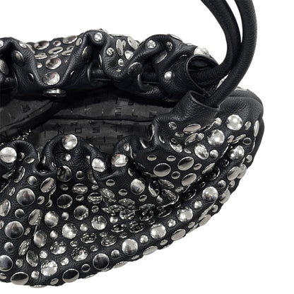 SONIA RYKIEL BLACK LEATHER DOMINO STUDDED BAG