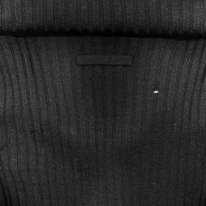 JEAN PAUL GAULTIER RIBBED OFF SHOULDER CARDIGAN TOP