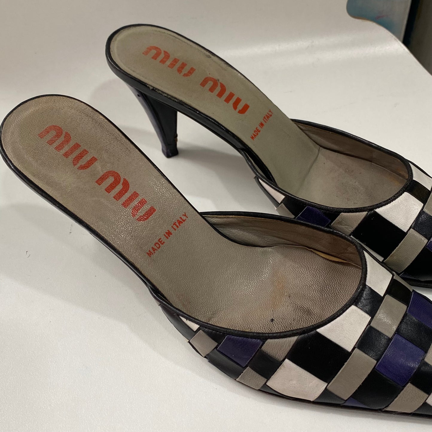 miu miu pixel pattern heels