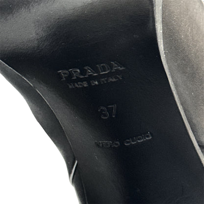 PRADA BLACK FUR HIGH BOOTS
