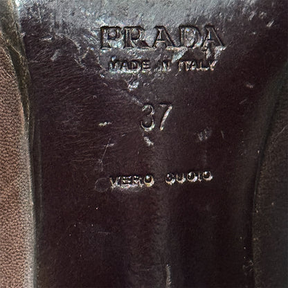 PRADA TWO TONE SQUARE TOE HEELS