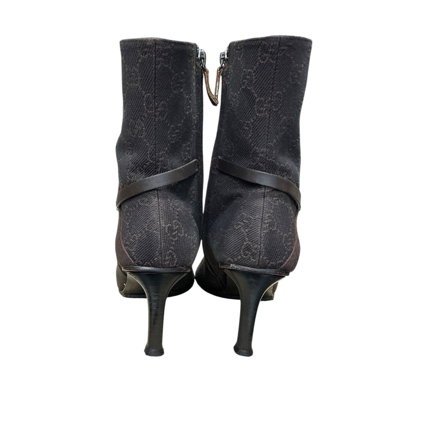 GUCCI DARK BROWN MONOGRAM BOOTS
