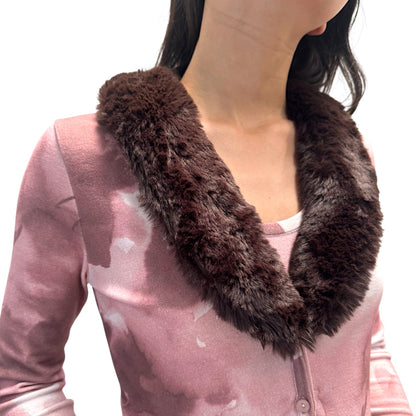 BLUMARINE PINK ROSE PRINTED CARDIGAN SET