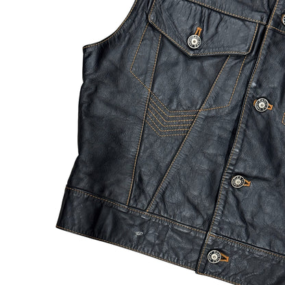 GAULTIER JEAN’S DARK BROWN LEATHER FUR VEST