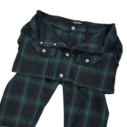 JUNYA WATANABE SS2006 DOUBLE LAYERED PLAID WOOL PANTS