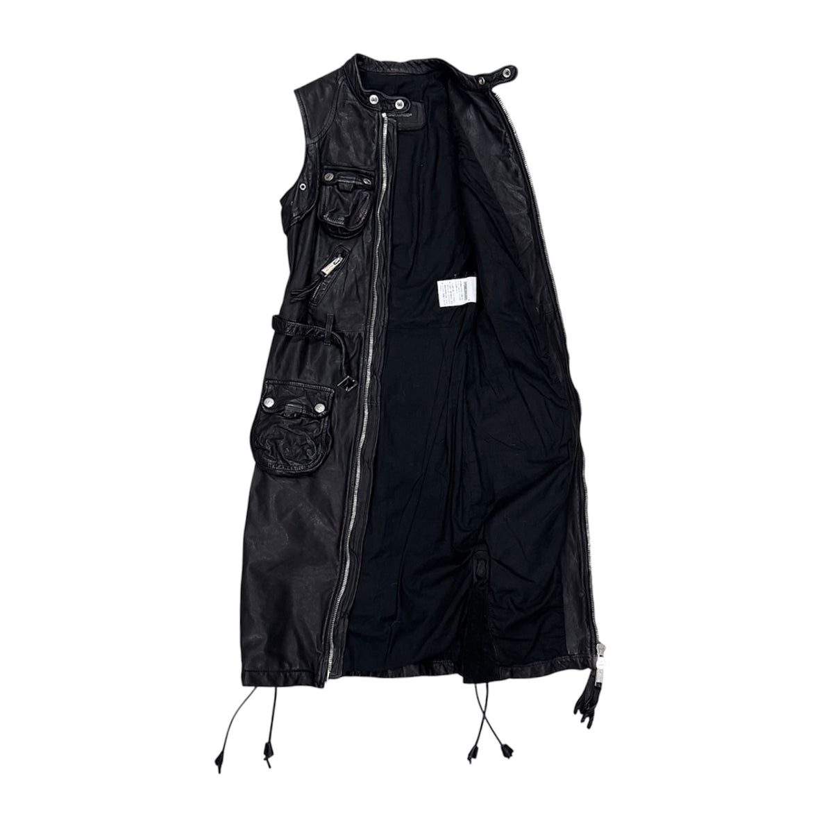 DSQUARED2 BLACK UTILITY LEATHER DRESS