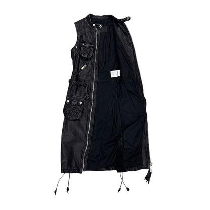 DSQUARED2 BLACK UTILITY LEATHER DRESS