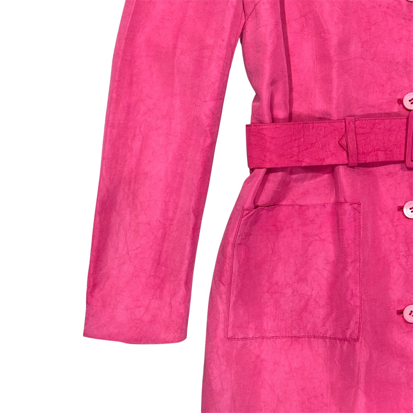 PRADA PINK SILK WITH BELT COAT