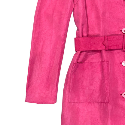 PRADA PINK SILK WITH BELT COAT