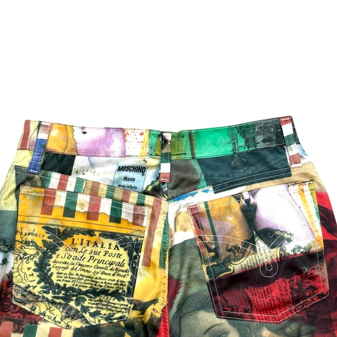 MOSCHINO 1990S RENAISSANCE PRINT PANTS