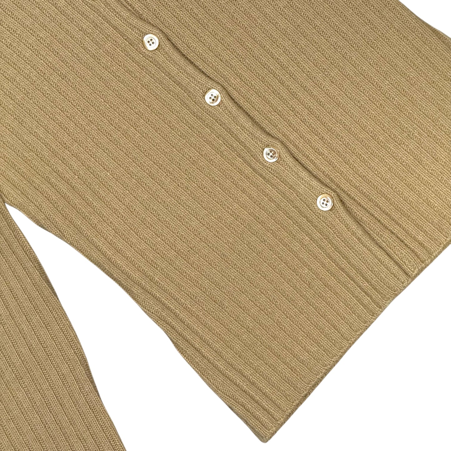 MOSCHINO TAN FLOWER KNIT CARDIGAN