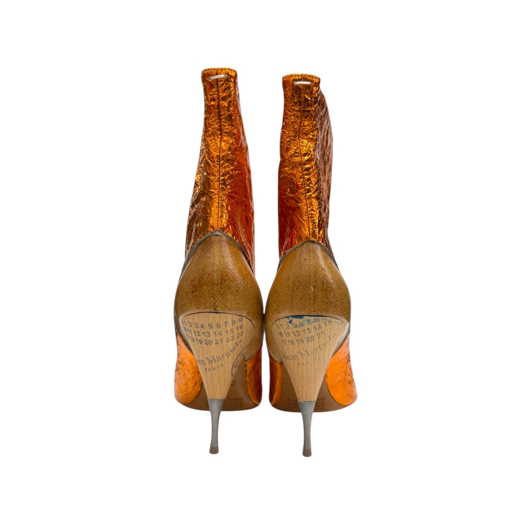 MAISON MARGIELA METALLIC ORANGE HEEL BOOTS