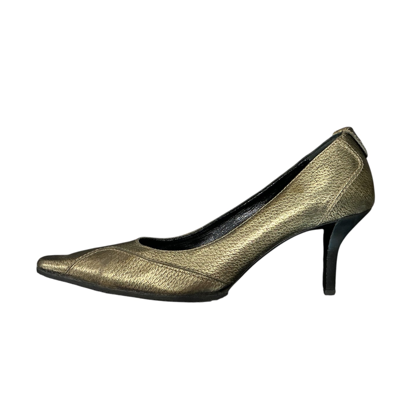 GUCCI GOLD HORSE BIT PUMPS