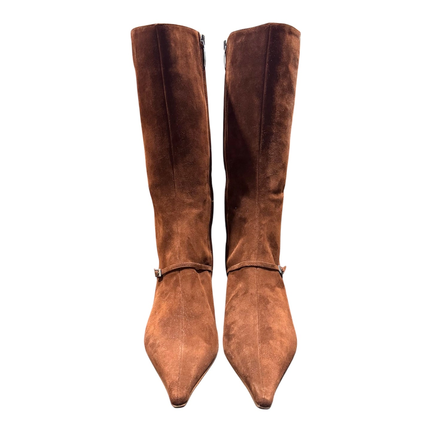 SERGIO ROSSI BROWN SUEDE LEATHER BOOTS