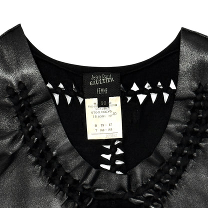 JEAN PAUL GAULTIER S/S2001 BRAIDED LEATHER TOP