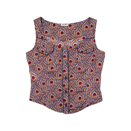 MIU MIU  BUTTONED PATTERNED TOP