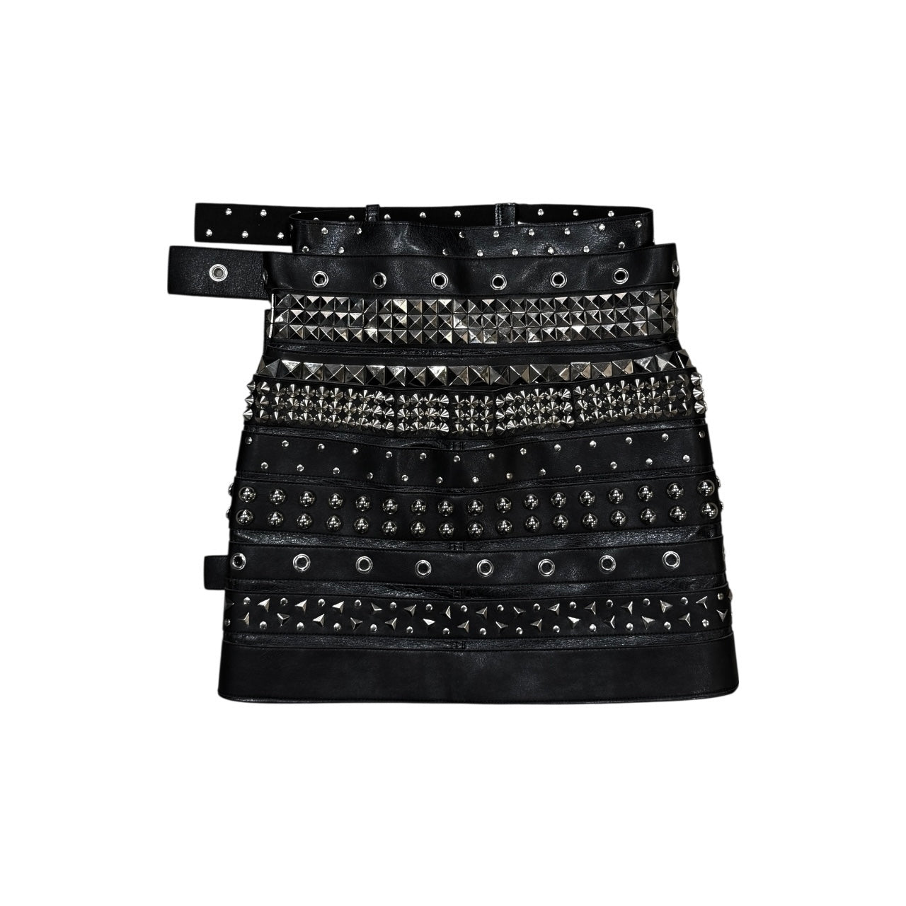 JUNYA WATANABE BLACK MULTI BUCKLE  MINI SKIRT