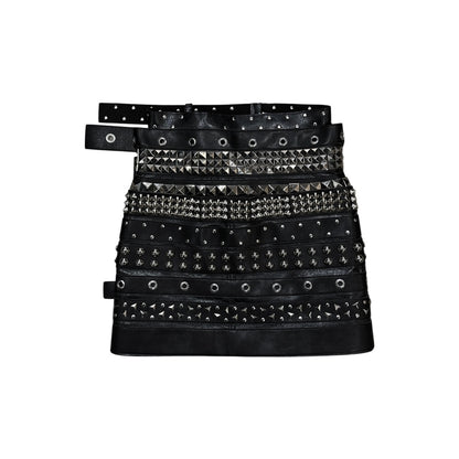 JUNYA WATANABE BLACK MULTI BUCKLE  MINI SKIRT