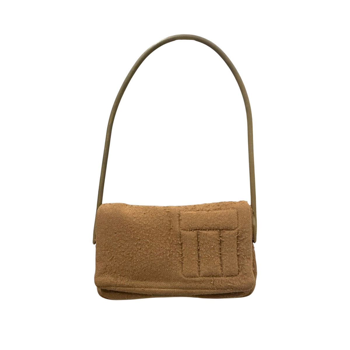 MIU MIU FW1999 BROWN WOOL RUBBER  SHOULDER BAG