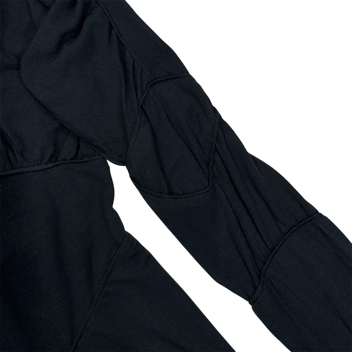 YVES SAINT LAURENT RIVE GAUCHE BLACK ASYMMETRICAL STITCH TOP
