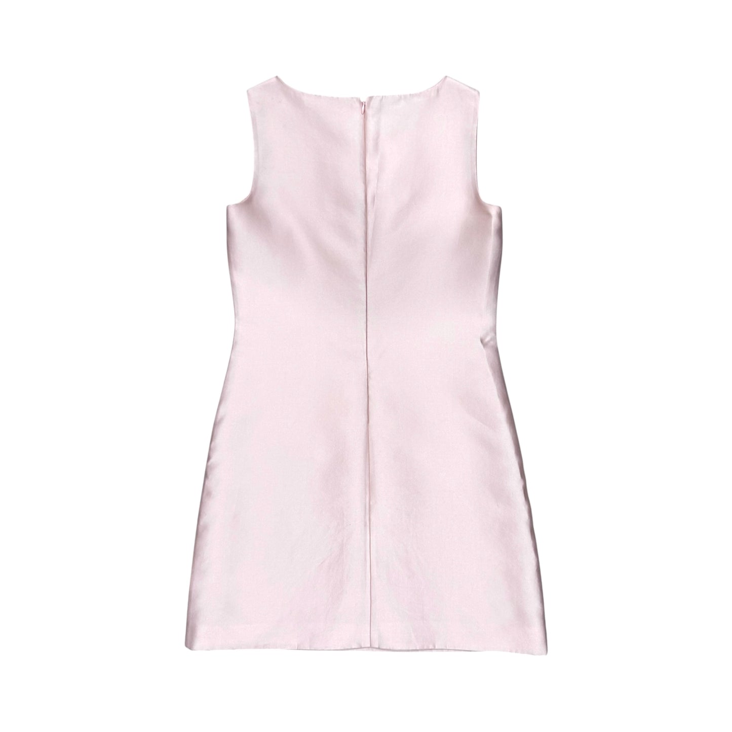 PRADA PINK SILK FLOWER MOTIF DRESS