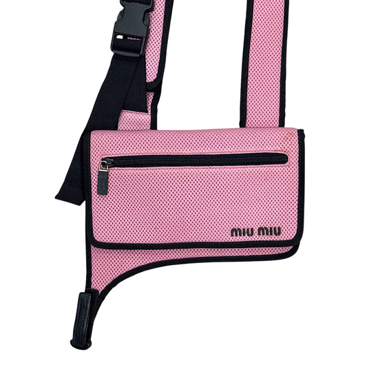 MIU MIU 1999 PINK MESH CROSSBODY BAG