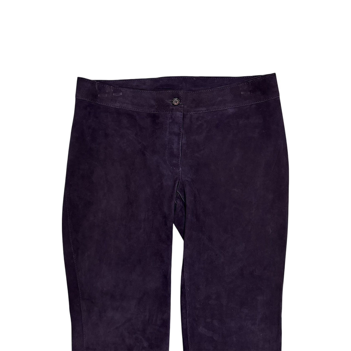 DOLCE & GABBANA PURPLE SUEDE LEATHER PANTS