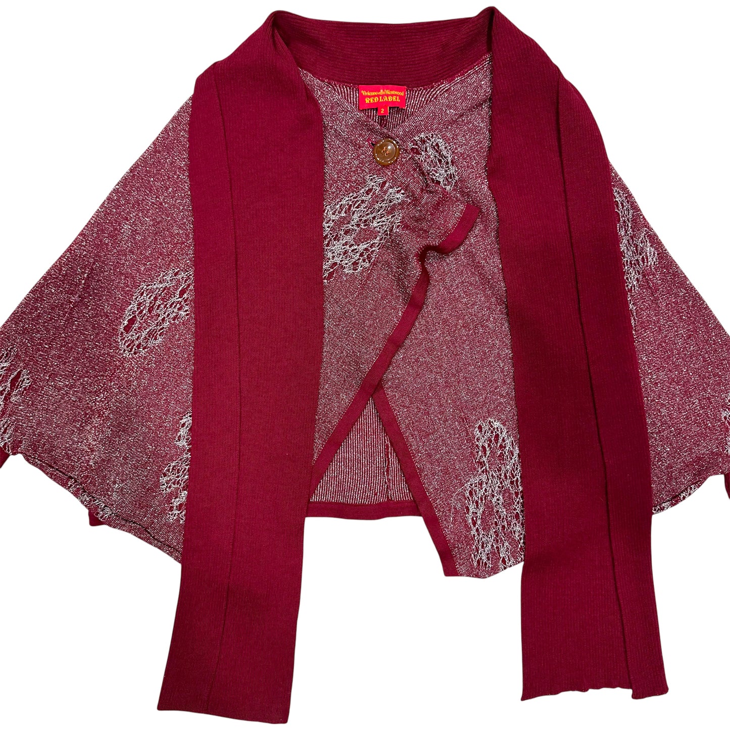 VIVIENNE WESTWOOD RED LABEL SPARKLE BURGUNDY CARDIGAN