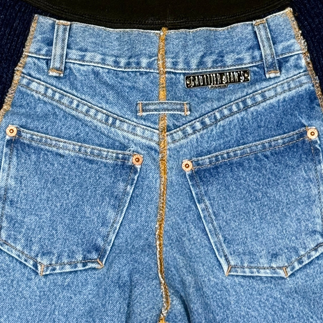 JEAN PAUL GAULTIER DENIM ILLUSION KNIT PANTS