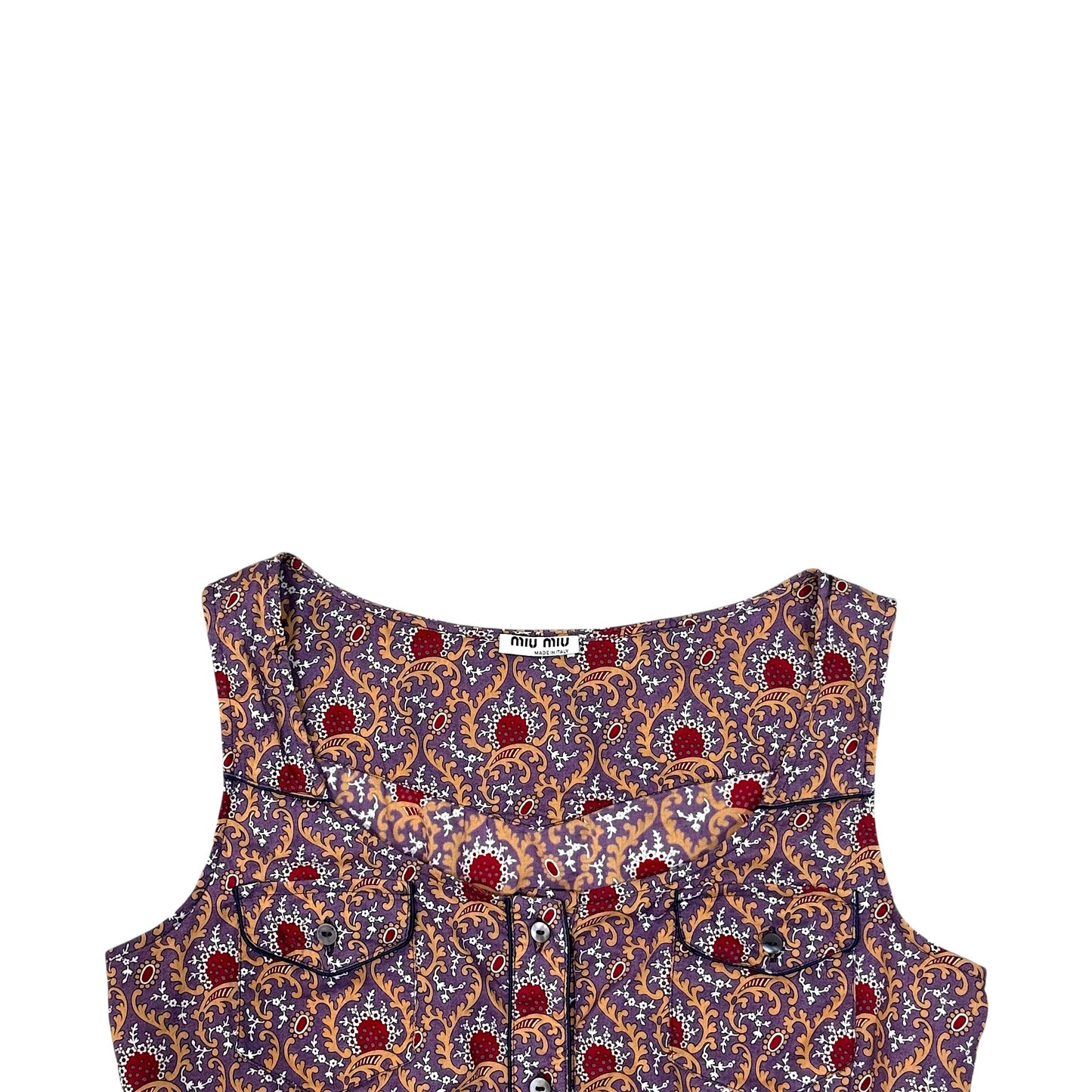 MIU MIU  BUTTONED PATTERNED TOP