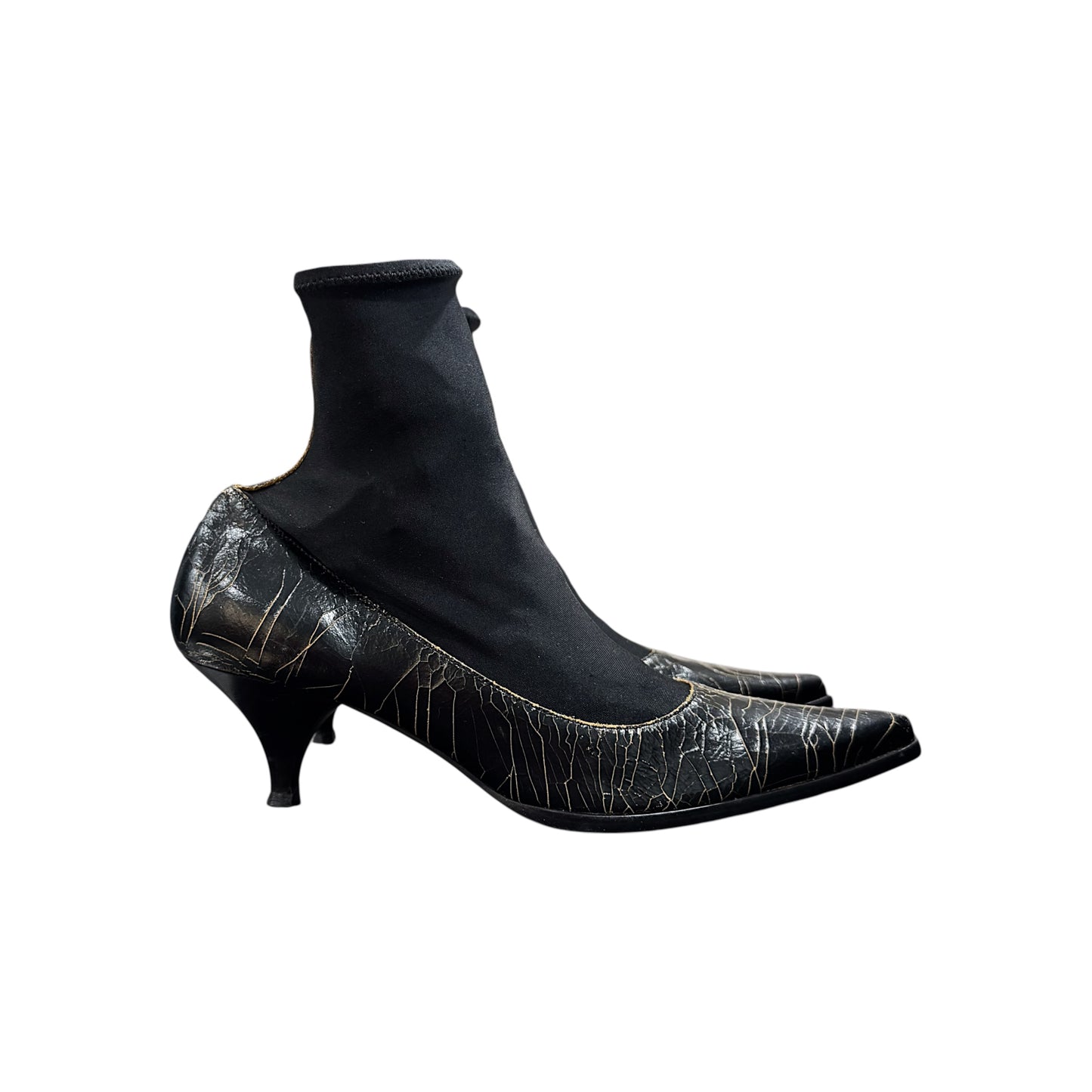 MIU MIU FW1999 CRACKLE ANKLE BOOTS