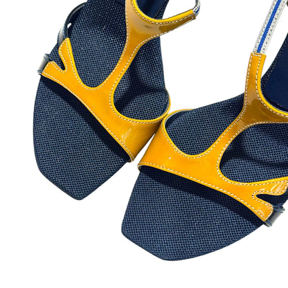 PRADA S/S2000 RUNWAY NAVY MESH HEELS