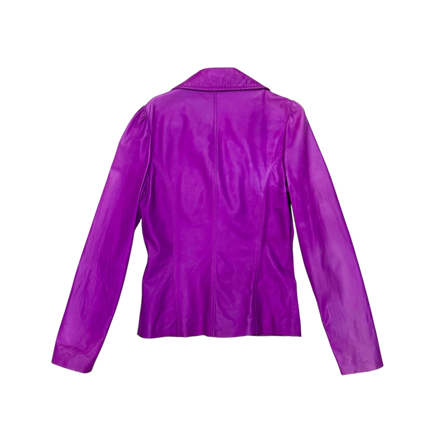 DOLCE & GABBANA PURPLE LEATHER JACKET