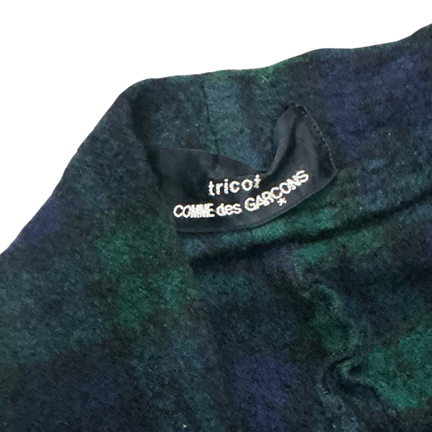 COMME DES GARÇON AD1998 PLAID WOOL ASYMMETRICAL TOPS
