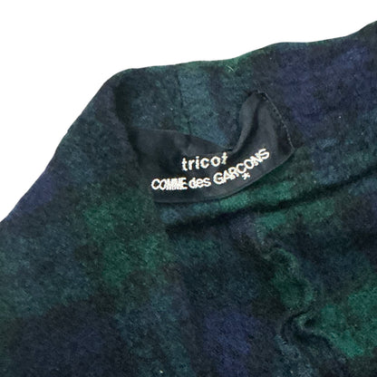 COMME DES GARÇON AD1998 PLAID WOOL ASYMMETRICAL TOPS
