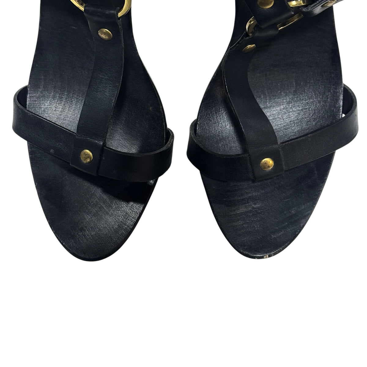 GUCCI BY TOM FORD SS02 GOLD BONDAGE WOODEN HEELS